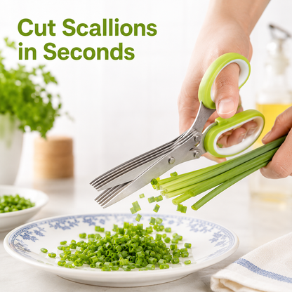 🔥HOT SALE 49% OFF✂️ 5-Blade Kitchen Herb Scissors