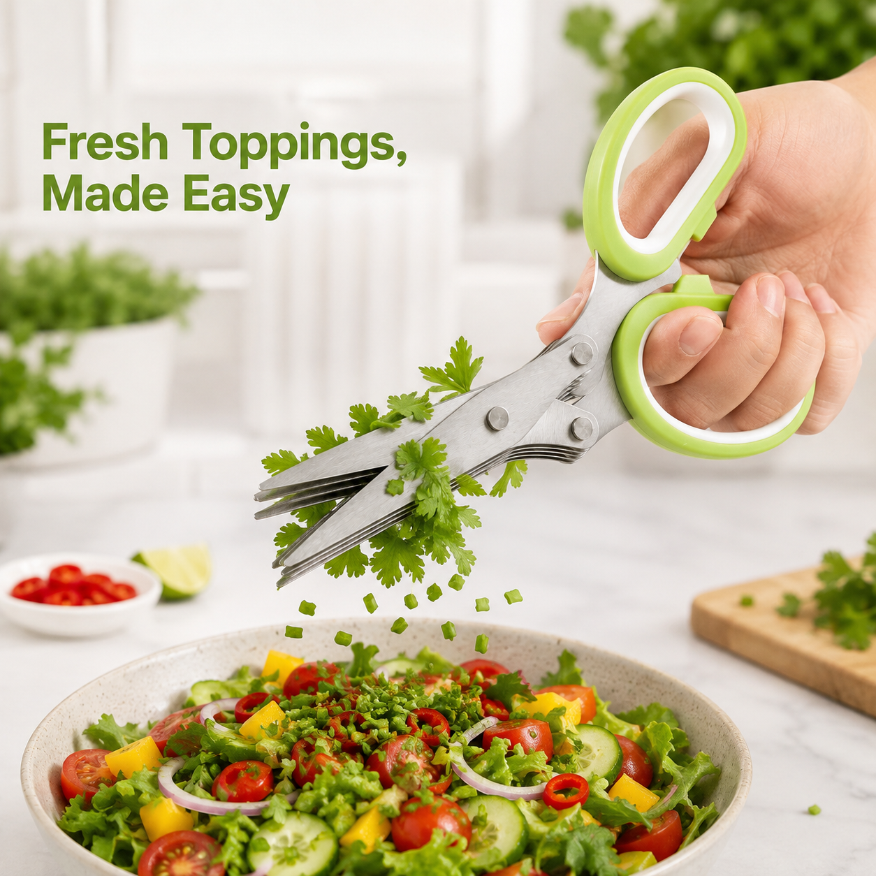 🔥HOT SALE 49% OFF✂️ 5-Blade Kitchen Herb Scissors