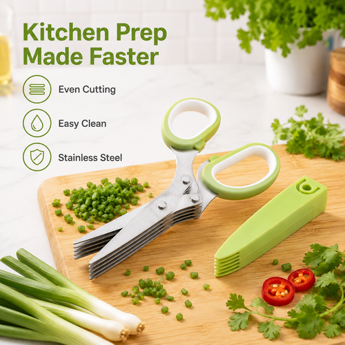 🔥HOT SALE 49% OFF✂️ 5-Blade Kitchen Herb Scissors