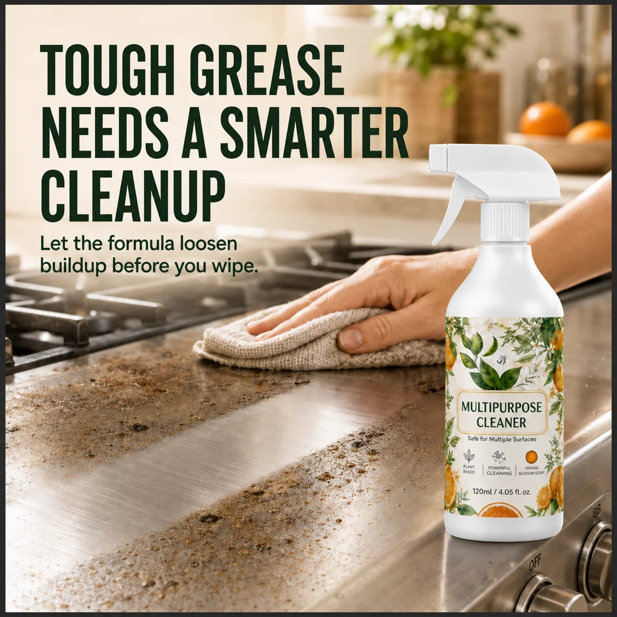 120 ML Multi-Purpose Kitchen & Bathroom Cleaner – Grease, Limescale & Stain Remover Spray