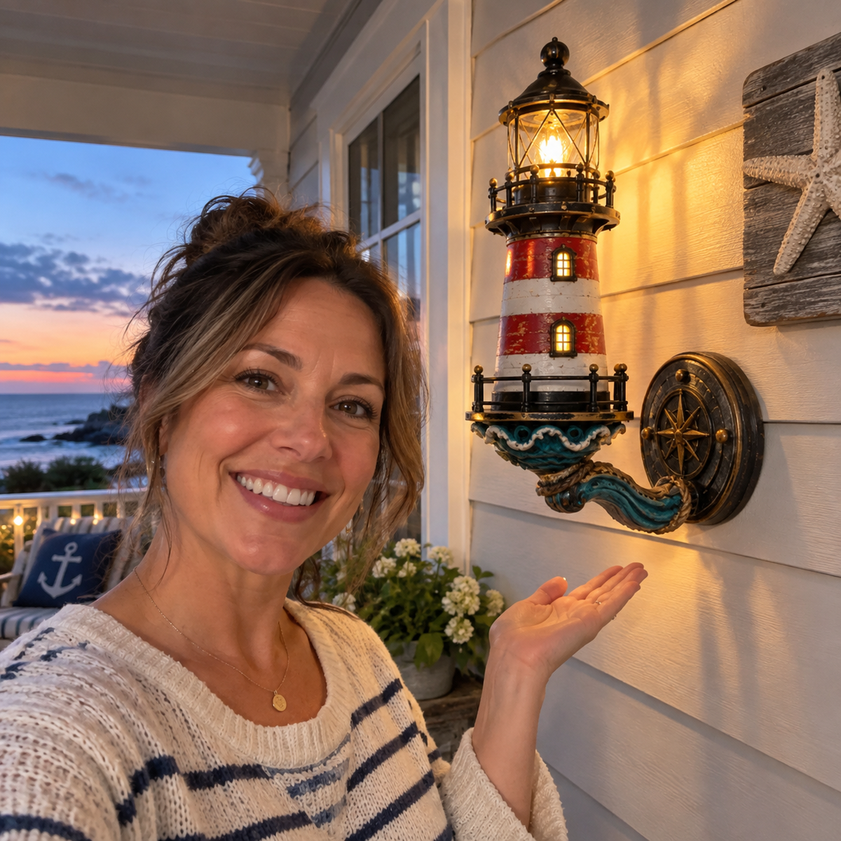 🌊🌊Vintage Coastal Lighthouse Wall Light