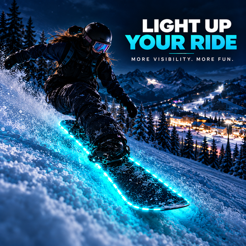 🏂 LED Snowboard Light System | 7 Colors, IP68 Waterproof, 5-Min Install！！！