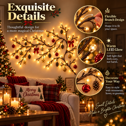 ✨ Flexible LED Branch Lights | Remote-Controlled Holiday Wall Decor(📦Buy 2 Free Shipping)🎁