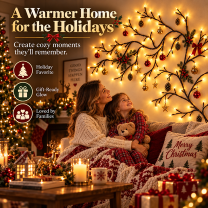 ✨ Flexible LED Branch Lights | Remote-Controlled Holiday Wall Decor(📦Buy 2 Free Shipping)🎁