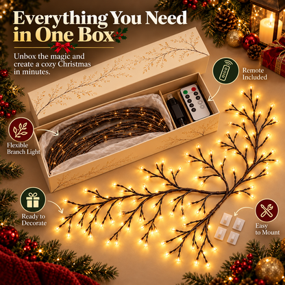 ✨ Flexible LED Branch Lights | Remote-Controlled Holiday Wall Decor(📦Buy 2 Free Shipping)🎁