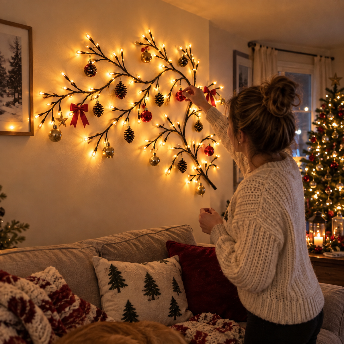 ✨ Flexible LED Branch Lights | Remote-Controlled Holiday Wall Decor(📦Buy 2 Free Shipping)🎁