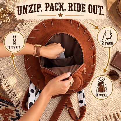 🤠 Cowgirl Hat Backpack – Turn Every Outfit Into a Western Statement