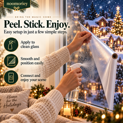 ✨ Christmas Magic Window Film – Remote Virtual Scene Home Decor