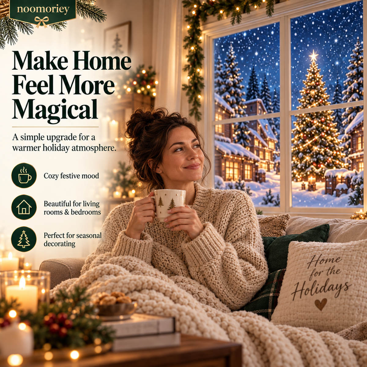 ✨ Christmas Magic Window Film – Remote Virtual Scene Home Decor