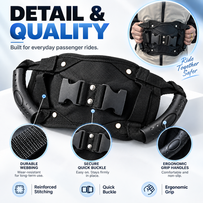🔥 Ride With Confidence – Dual Grip Passenger Belt for Kids & Rear Riders
