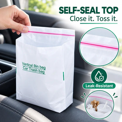 Self-Sealing Mini Trash Bags for Car, Desk & Small Spaces