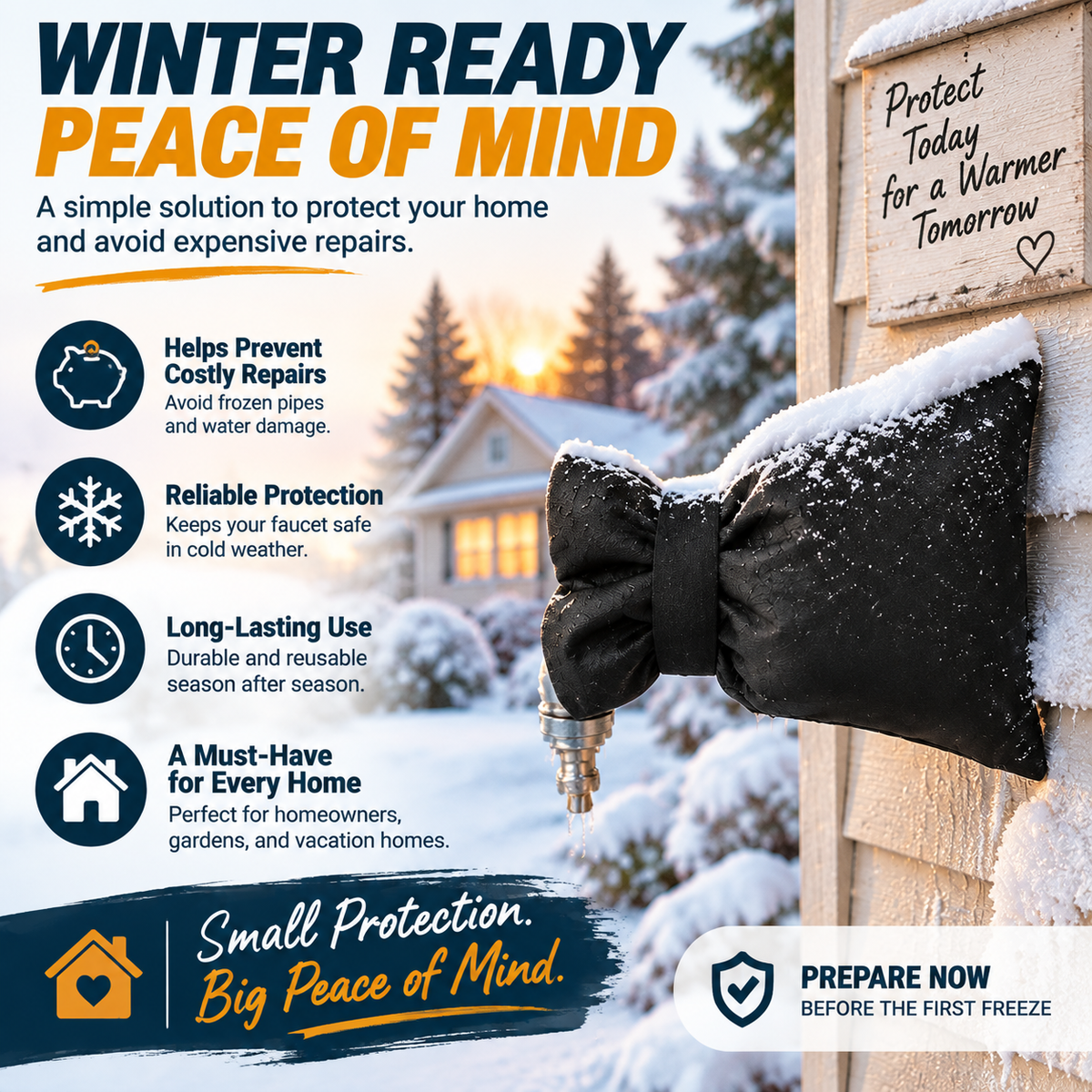 🔥HOT SALE✨Buy 1 Get 1 Free❄️ Outdoor Faucet Cover | Winter Freeze Protection Insulated Spigot Protector