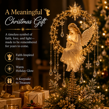 🔥Last Day 49% OFF✨ Angel’s Christmas Moon Lighted Angel Tree Topper