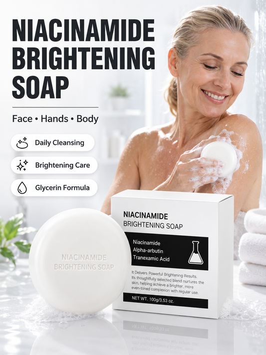 💖✨ Glow Niacinamide Soap 🫧 Brightening Cleansing Bar for Face & Body Smooth Moisturized Skin Care