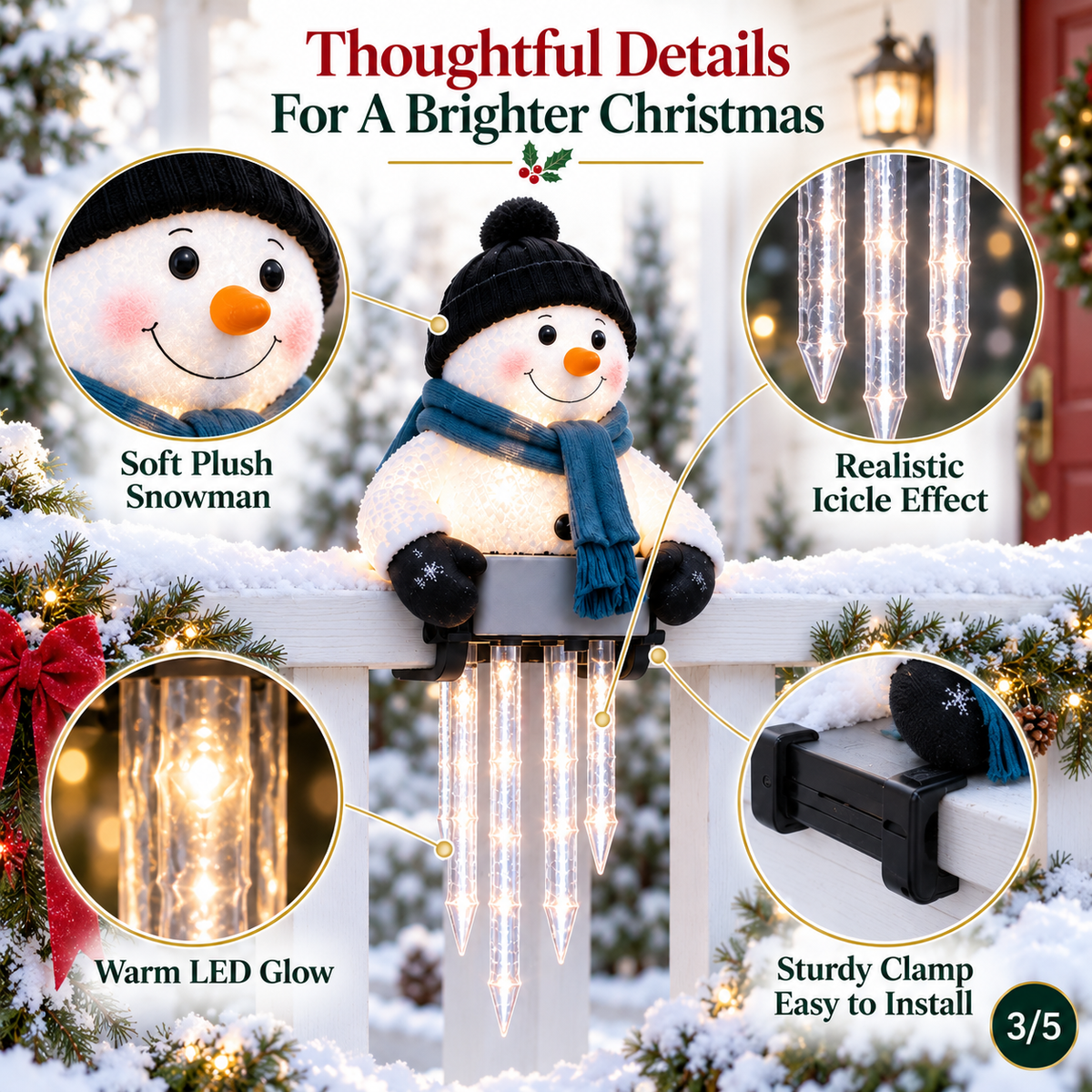 ☃️WinterGlow Snowman Icicle Light Decor