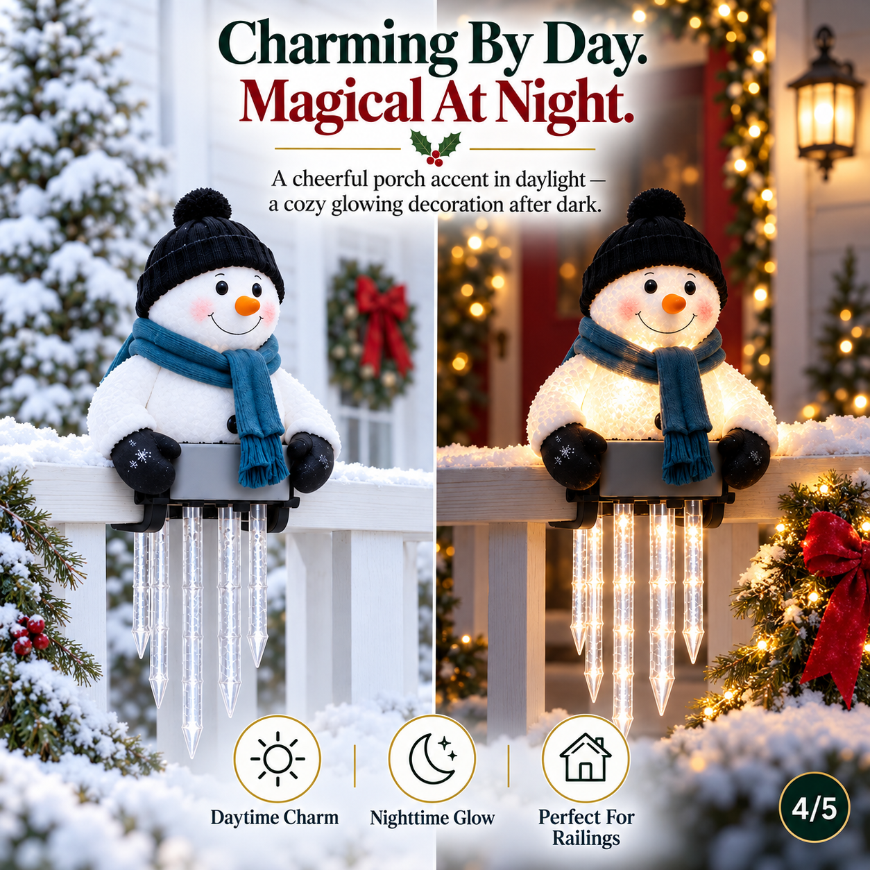 🔥 Today 49% OFF - WinterGlow Snowman Icicle Light Decor