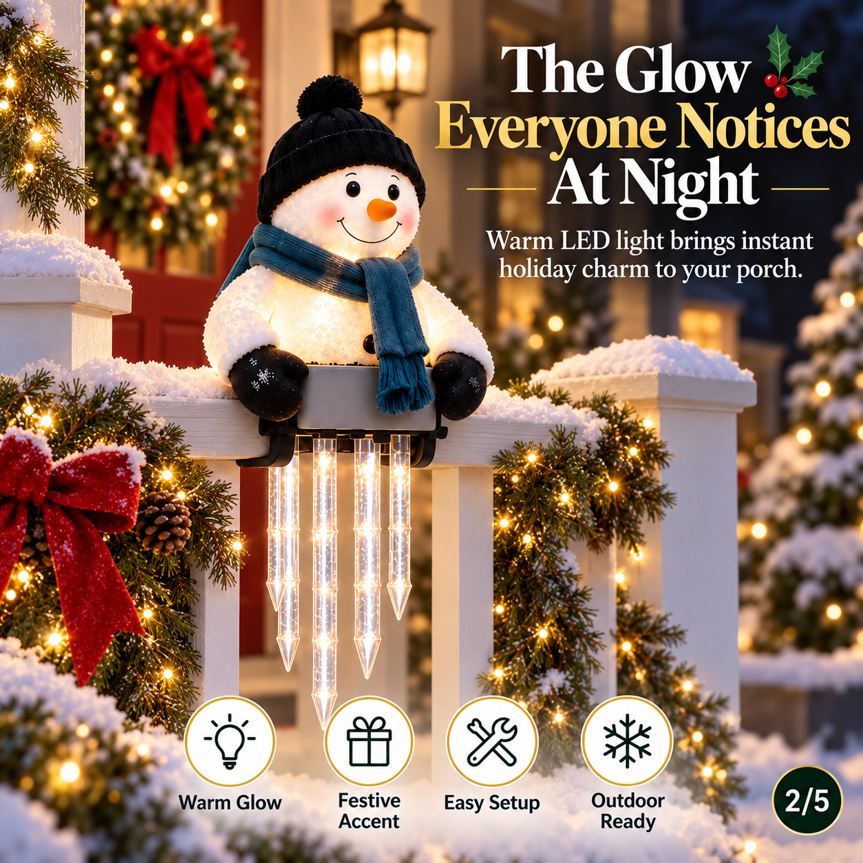 ☃️WinterGlow Snowman Icicle Light Decor