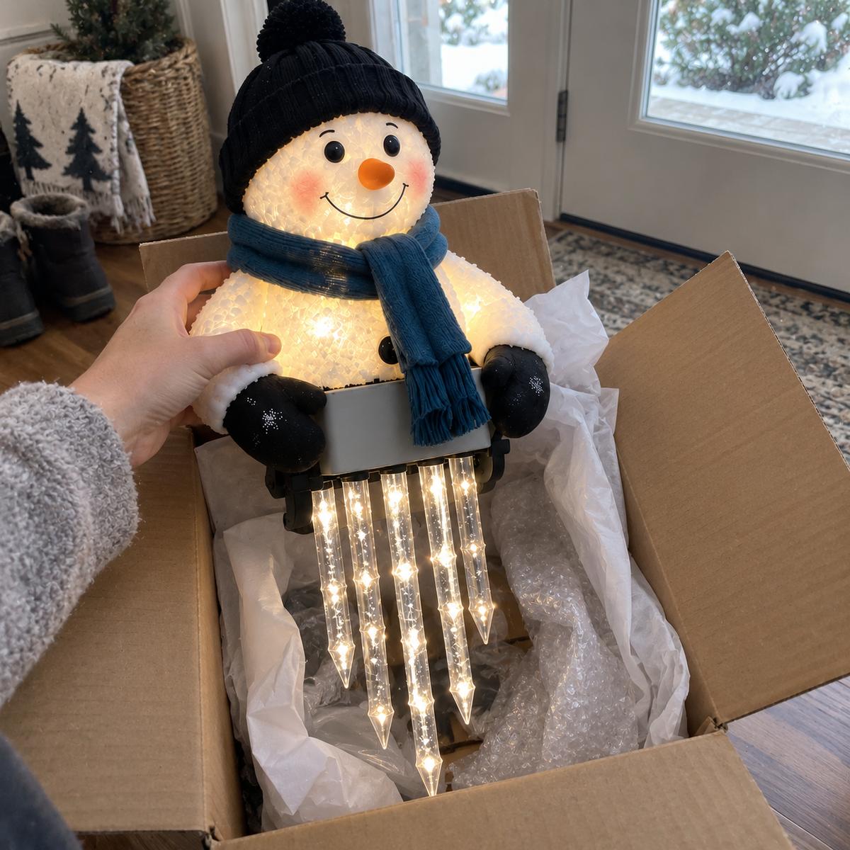 ☃️WinterGlow Snowman Icicle Light Decor