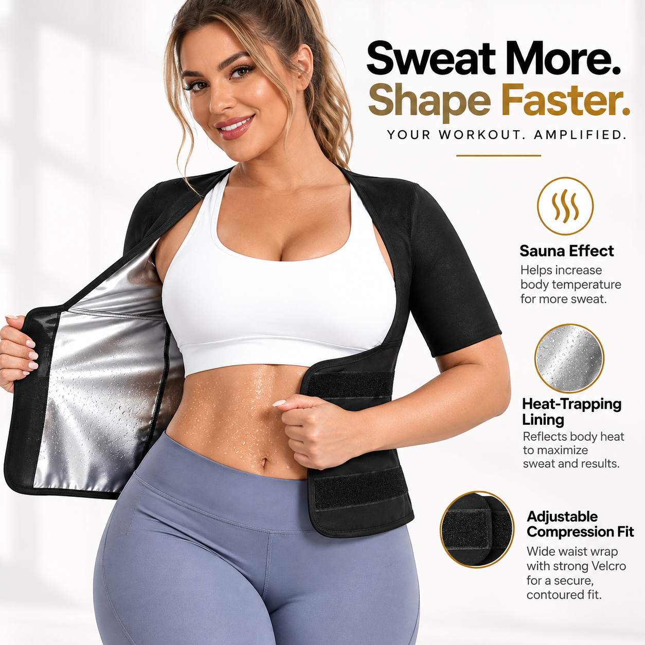 🔥 50% OFF! 🏋️ Women's Sweat Compression Shapewear Vest – Tummy Control & Sculpting Fit