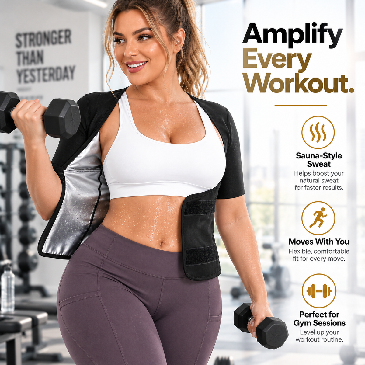 🔥 50% OFF! 🏋️ Women's Sweat Compression Shapewear Vest – Tummy Control & Sculpting Fit