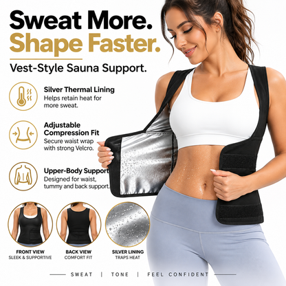 🔥 50% OFF! 🏋️ Women's Sweat Compression Shapewear Vest – Tummy Control & Sculpting Fit
