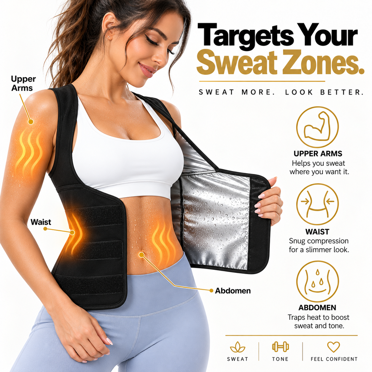 🔥 50% OFF! 🏋️ Women's Sweat Compression Shapewear Vest – Tummy Control & Sculpting Fit
