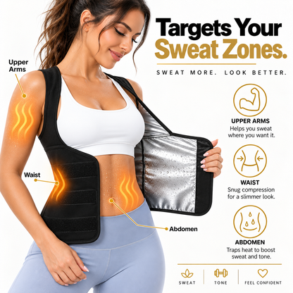🔥 50% OFF! 🏋️ Women's Sweat Compression Shapewear Vest – Tummy Control & Sculpting Fit