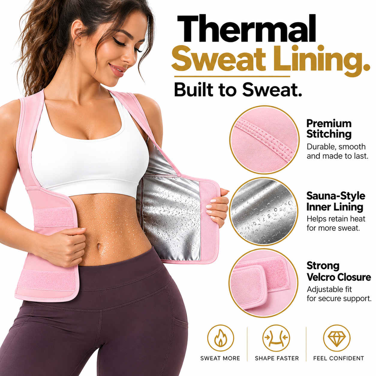 🔥 50% OFF! 🏋️ Women's Sweat Compression Shapewear Vest – Tummy Control & Sculpting Fit