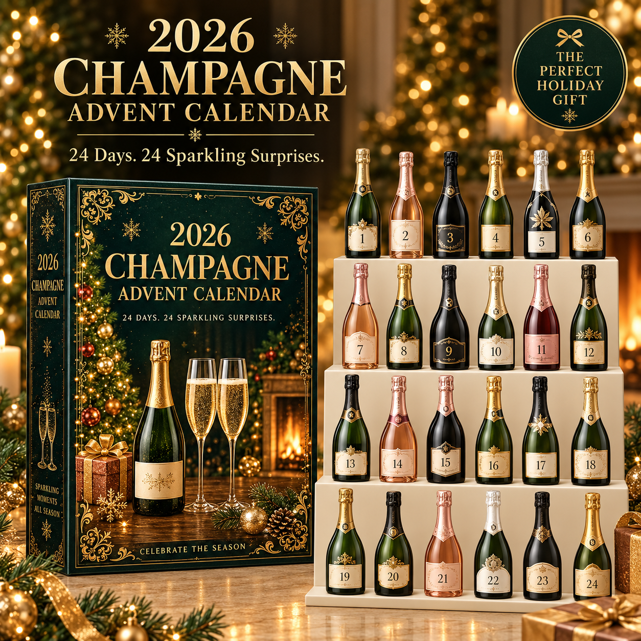 🥂🎄 Champagne Advent Calendar 2026 – 24 Days of Sparkling Christmas Surprises ✨