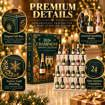 🥂🎄 Champagne Advent Calendar 2026 – 24 Days of Sparkling Christmas Surprises ✨