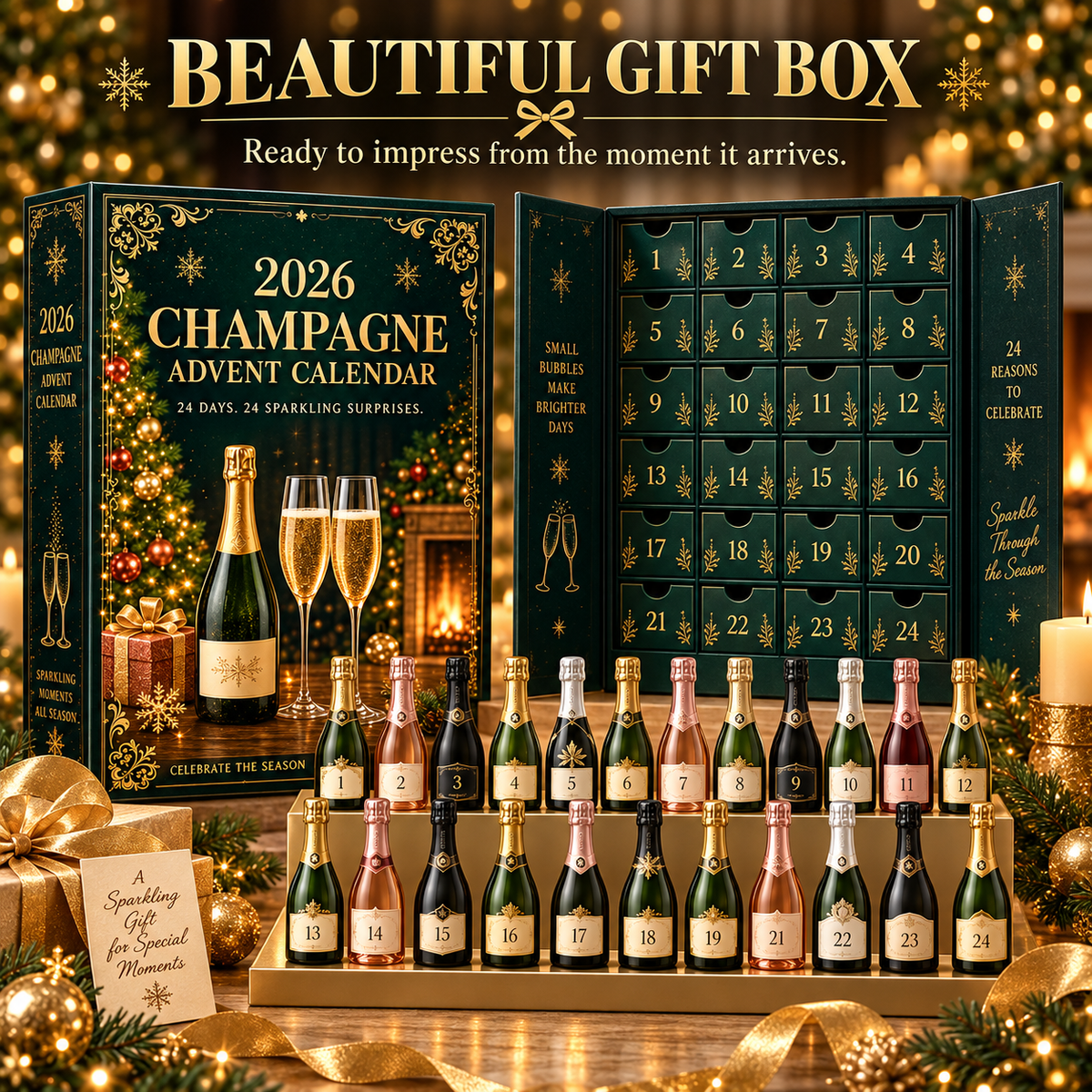 🥂🎄 Champagne Advent Calendar 2026 – 24 Days of Sparkling Christmas Surprises ✨