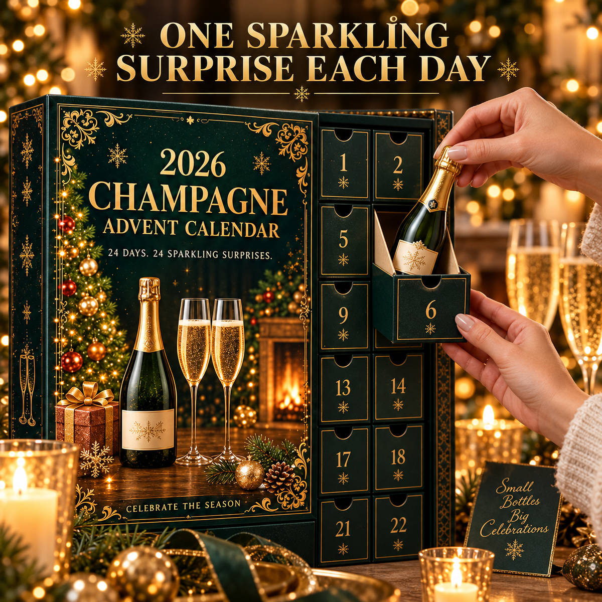 🥂🎄 Champagne Advent Calendar 2026 – 24 Days of Sparkling Christmas Surprises ✨