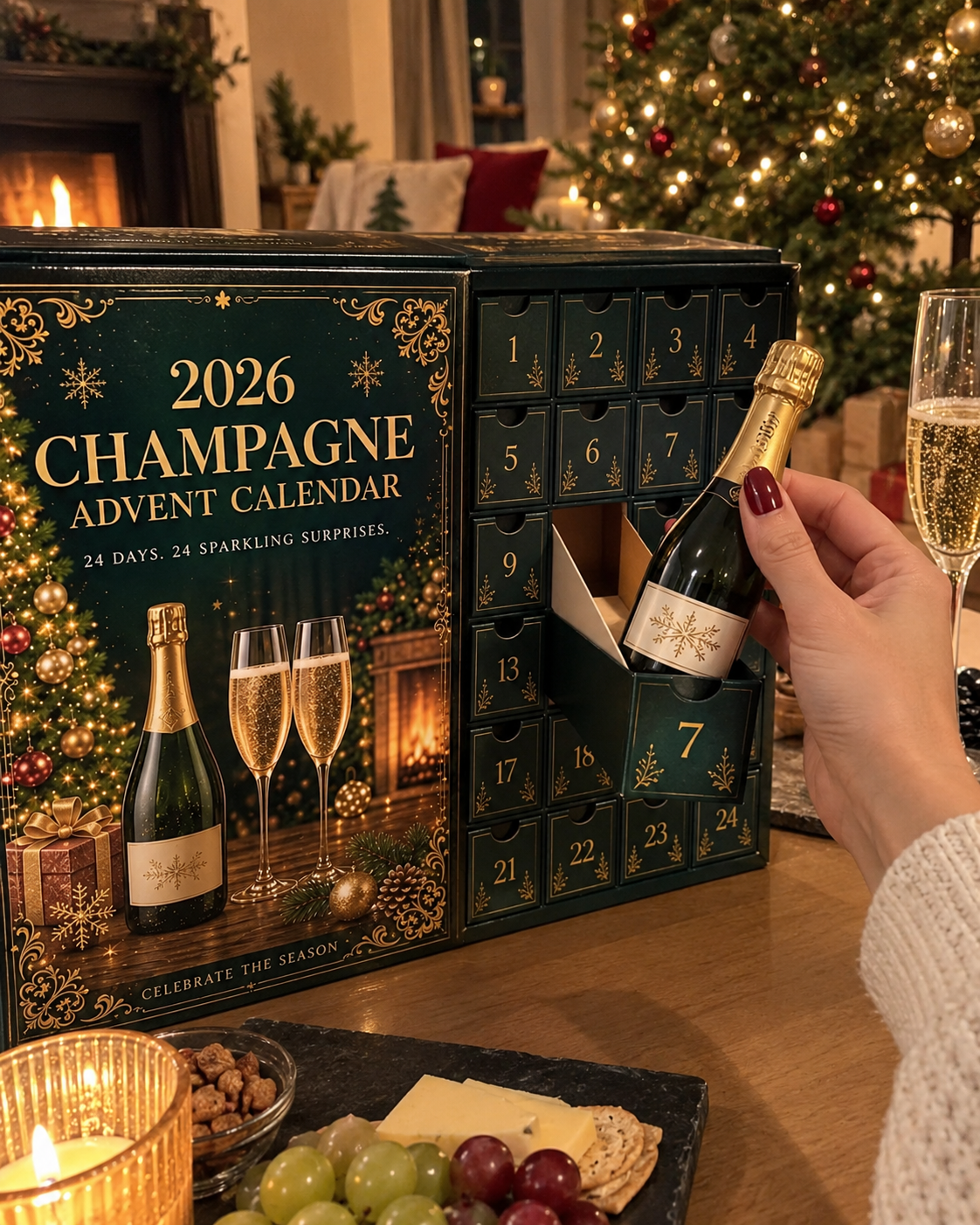 🥂🎄 Champagne Advent Calendar 2026 – 24 Days of Sparkling Christmas Surprises ✨