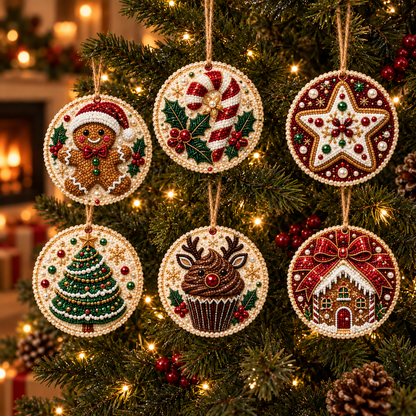 6PCS DIY Christmas Wooden Diamond Art Ornaments Kit 🌟🪵
