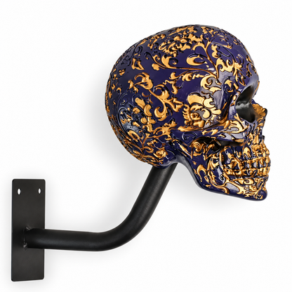 💀 Motorcycle Skull Helmet Holder – Garage Display Wall Mount