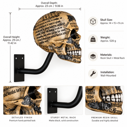 💀 Motorcycle Skull Helmet Holder – Garage Display Wall Mount