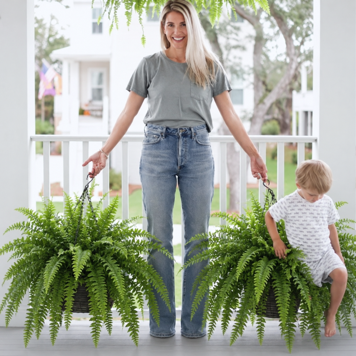 💛Glowing Boston Ferns with Lights – 🌿 Zero Watering, Zero Maintenance