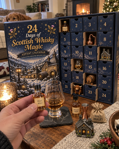 2026 Days of Scottish Whisky Magic Blind Box - 24-Day Festive Countdown, Scottish Whisky-Themed Collectible Figures Blind Box - Gift For Whisky Lovers