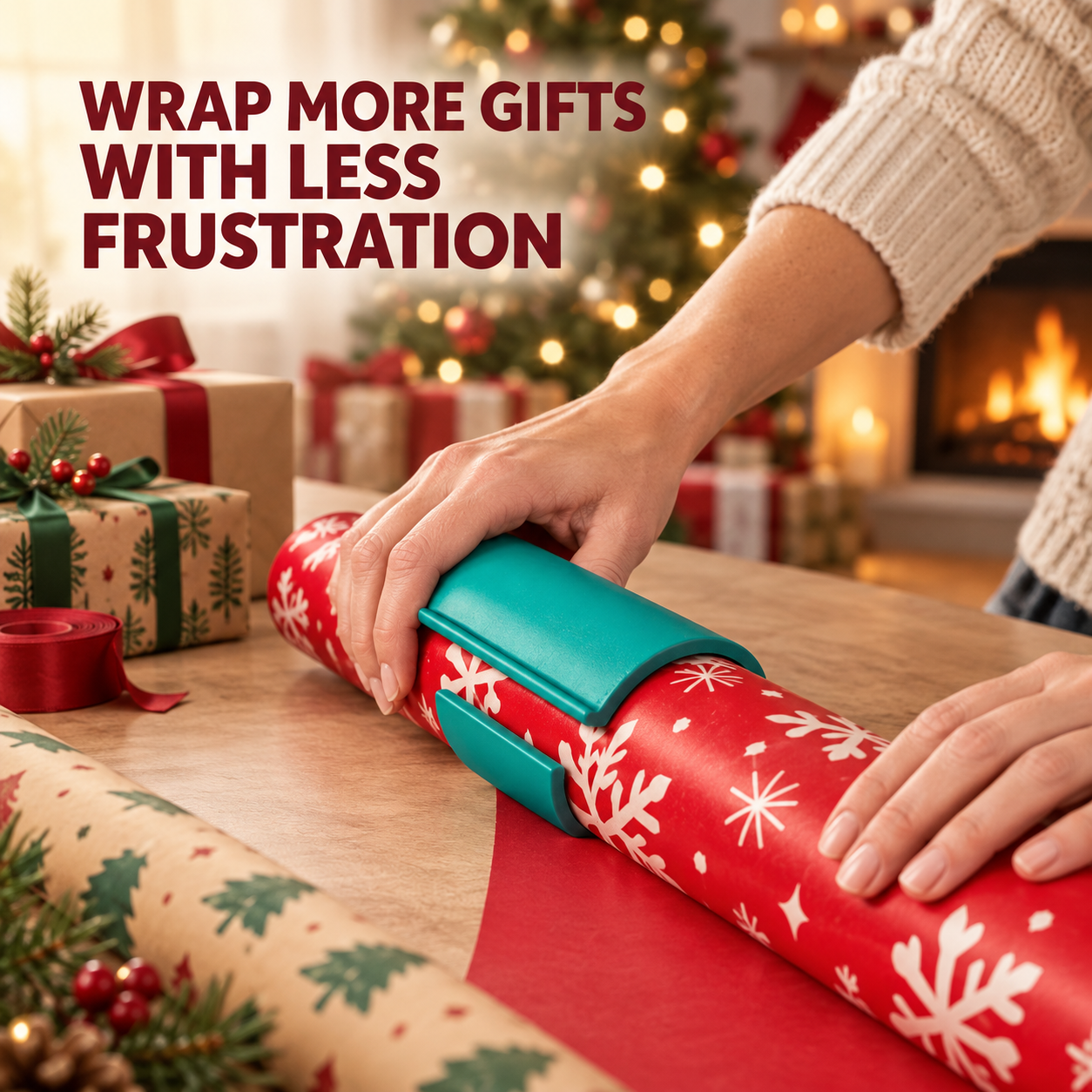 🎁 One-Slide Gift Wrap Cutter – Clean, Straight Cuts Without Scissors
