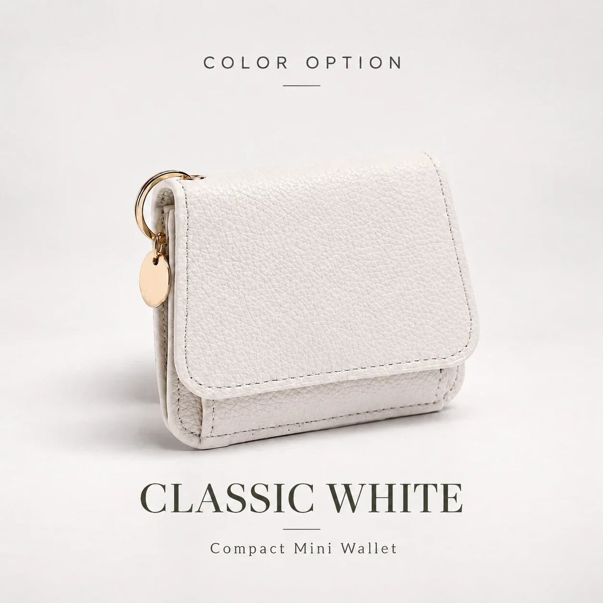 Compact PU Leather Card Wallet with ID Window & Coin Pocket