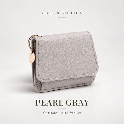 Compact PU Leather Card Wallet with ID Window & Coin Pocket