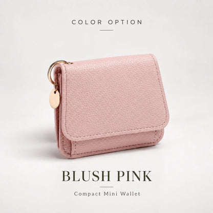Compact PU Leather Card Wallet with ID Window & Coin Pocket