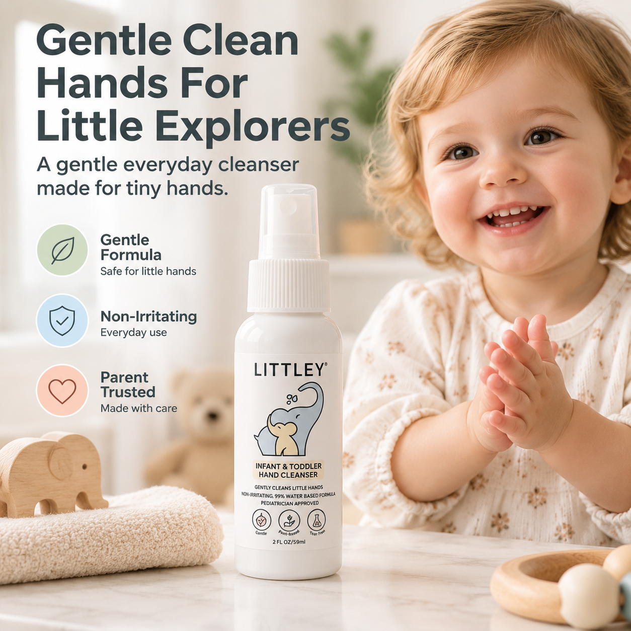 ✨ Infant & Toddler Hand Cleanser – Gentle Baby Hand Cleaning Spray for Everyday Care