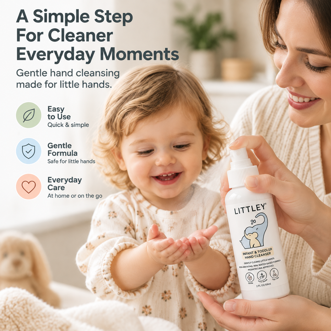 ✨ Infant & Toddler Hand Cleanser – Gentle Baby Hand Cleaning Spray for Everyday Care