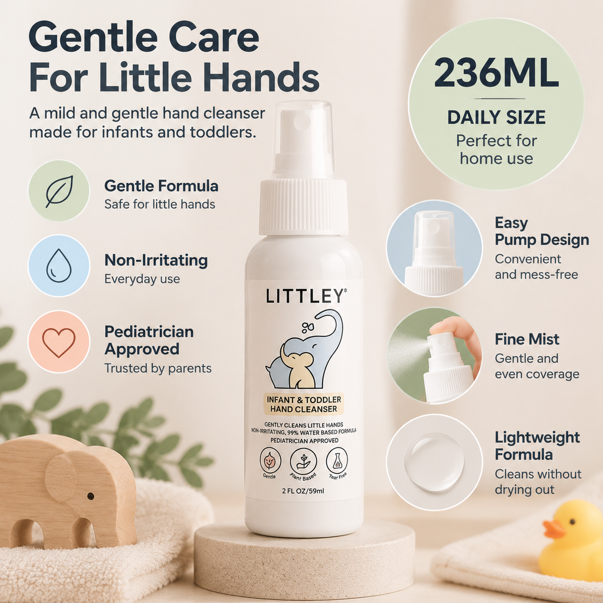 ✨ Infant & Toddler Hand Cleanser – Gentle Baby Hand Cleaning Spray for Everyday Care