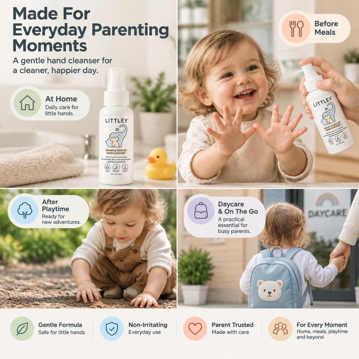 ✨ Infant & Toddler Hand Cleanser – Gentle Baby Hand Cleaning Spray for Everyday Care