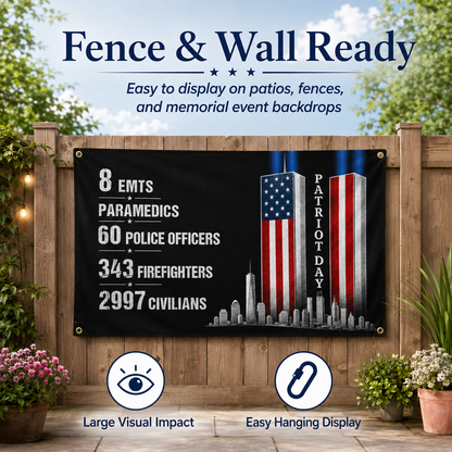 9/11 Patriot Day Memorial Historical Numbers US Grommet Flag