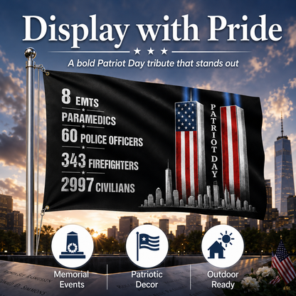 9/11 Patriot Day Memorial Historical Numbers US Grommet Flag