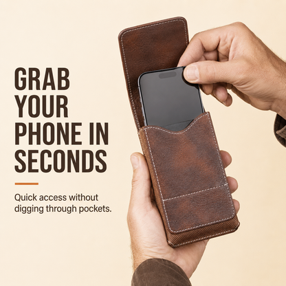 ⚡Men's Cell Phone Holster Pouch with Card Holder, Belt Clip Holster Casual Belt Bag