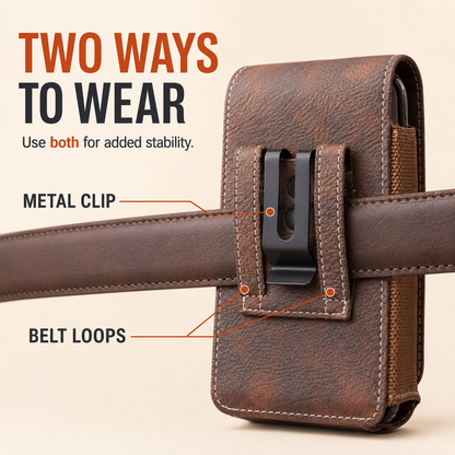 ⚡Men's Cell Phone Holster Pouch with Card Holder, Belt Clip Holster Casual Belt Bag